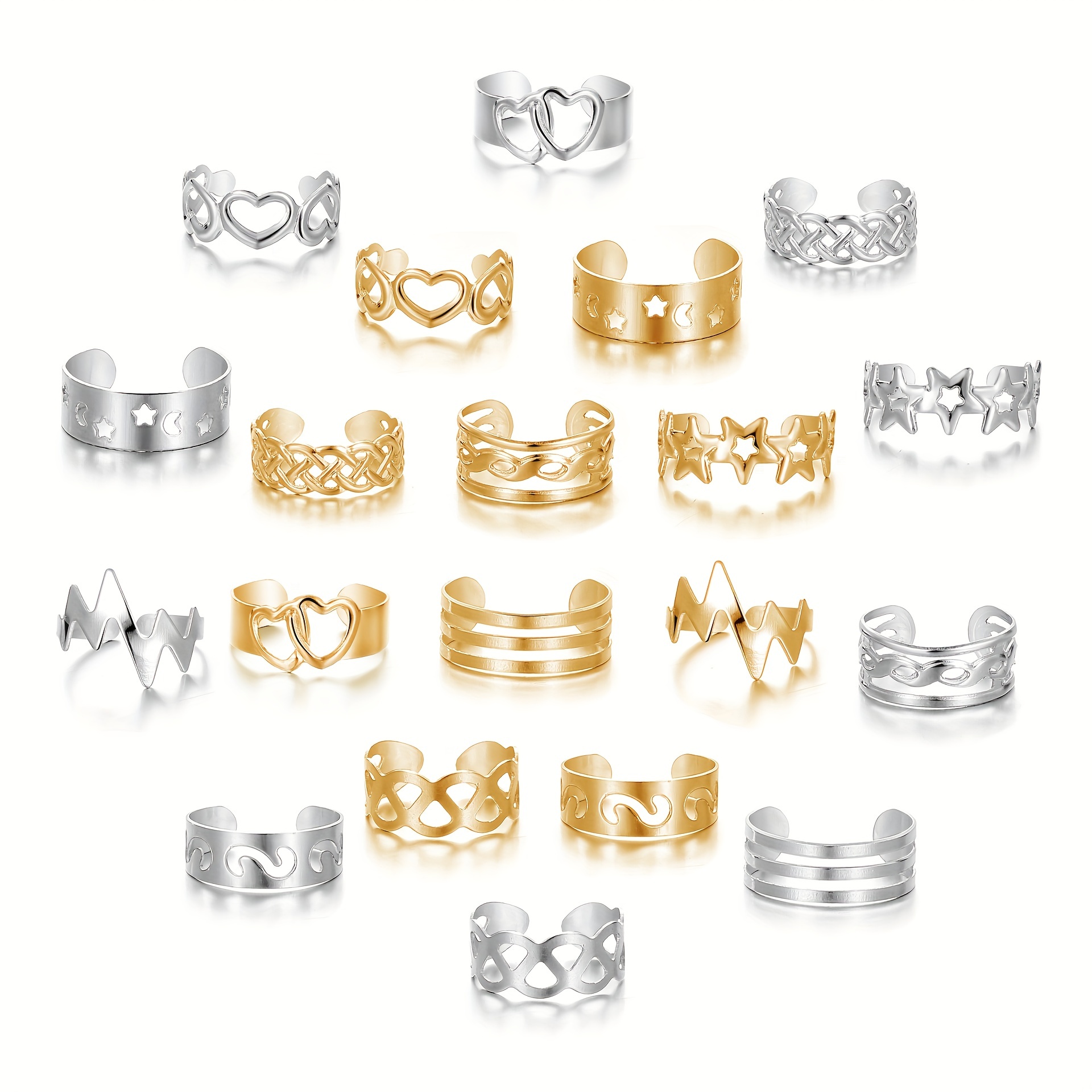 10pcs High Metal Texture Foot Rings Gift Season Various Styles Foot Ornaments
